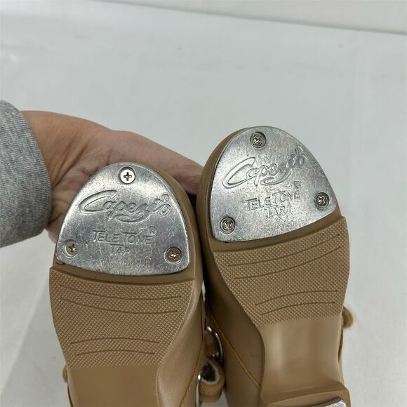 Capezio Toddler Girls' Mary Jane Tap Shoes Brown Dress with Velcro Buckle 9.5 - Picture 7 of 8